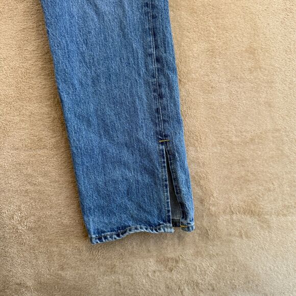Good American Jeans Womens 6 Blue 941 Good Boy High Rise Straight Boot Slit 29" - Picture 11 of 16
